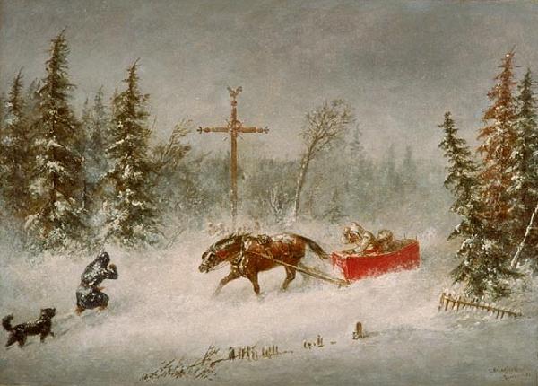 Cornelius Krieghoff The Blizzard Sweden oil painting art